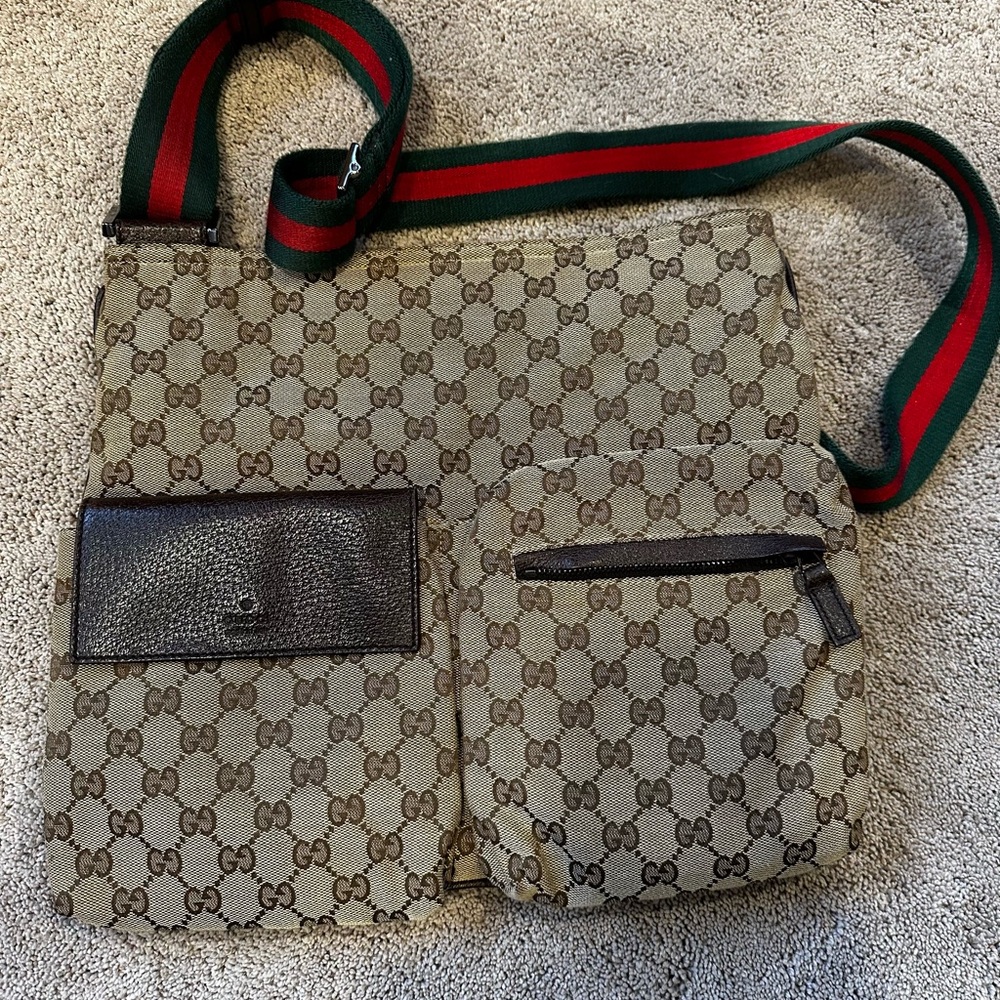 Gucci Beige and Brown Crossbody Bag